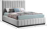 Lucia Upholstered Bed - Stylish Linen Textured Fabric, Deep Channel Tufting & Solid Wood Base Design
