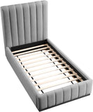 Lucia Upholstered Bed - Stylish Linen Textured Fabric, Deep Channel Tufting & Solid Wood Base Design