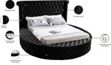 Luxus Round Velvet Bed with Deep Button Tufting, Spacious Storage, and Contemporary Style Design