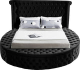 Luxus Round Velvet Bed with Deep Button Tufting, Spacious Storage, and Contemporary Style Design
