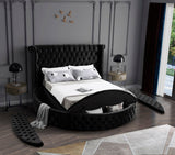 Luxus Round Velvet Bed with Deep Button Tufting, Spacious Storage, and Contemporary Style Design