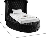 Luxus Round Velvet Bed with Deep Button Tufting, Spacious Storage, and Contemporary Style Design