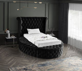 Luxus Round Velvet Bed with Deep Button Tufting, Spacious Storage, and Contemporary Style Design