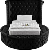 Luxus Round Velvet Bed with Deep Button Tufting, Spacious Storage, and Contemporary Style Design