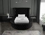 Luxus Round Velvet Bed with Deep Button Tufting, Spacious Storage, and Contemporary Style Design