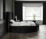 Luxus Round Velvet Bed with Deep Button Tufting, Spacious Storage, and Contemporary Style Design