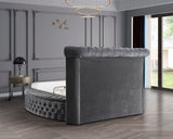 Luxus Round Velvet Bed with Deep Button Tufting, Spacious Storage, and Contemporary Style Design