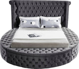 Luxus Round Velvet Bed with Deep Button Tufting, Spacious Storage, and Contemporary Style Design