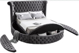 Luxus Round Velvet Bed with Deep Button Tufting, Spacious Storage, and Contemporary Style Design