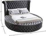 Luxus Round Velvet Bed with Deep Button Tufting, Spacious Storage, and Contemporary Style Design