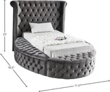 Luxus Round Velvet Bed with Deep Button Tufting, Spacious Storage, and Contemporary Style Design
