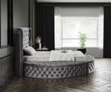 Luxus Round Velvet Bed with Deep Button Tufting, Spacious Storage, and Contemporary Style Design