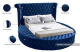 Luxus Round Velvet Bed with Deep Button Tufting, Spacious Storage, and Contemporary Style Design