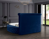 Luxus Round Velvet Bed with Deep Button Tufting, Spacious Storage, and Contemporary Style Design