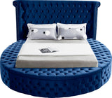 Luxus Round Velvet Bed with Deep Button Tufting, Spacious Storage, and Contemporary Style Design