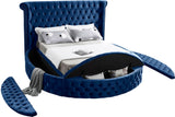 Luxus Round Velvet Bed with Deep Button Tufting, Spacious Storage, and Contemporary Style Design