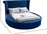 Luxus Round Velvet Bed with Deep Button Tufting, Spacious Storage, and Contemporary Style Design