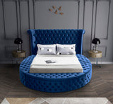 Luxus Round Velvet Bed with Deep Button Tufting, Spacious Storage, and Contemporary Style Design