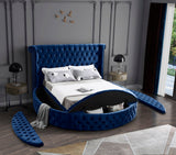 Luxus Round Velvet Bed with Deep Button Tufting, Spacious Storage, and Contemporary Style Design