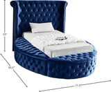 Luxus Round Velvet Bed with Deep Button Tufting, Spacious Storage, and Contemporary Style Design