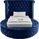 Luxus Round Velvet Bed with Deep Button Tufting, Spacious Storage, and Contemporary Style Design