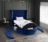 Luxus Round Velvet Bed with Deep Button Tufting, Spacious Storage, and Contemporary Style Design