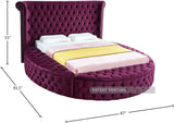 Luxus Round Velvet Bed with Deep Button Tufting, Spacious Storage, and Contemporary Style Design