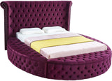 Luxus Round Velvet Bed with Deep Button Tufting, Spacious Storage, and Contemporary Style Design
