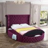Luxus Round Velvet Bed with Deep Button Tufting, Spacious Storage, and Contemporary Style Design