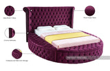 Luxus Round Velvet Bed with Deep Button Tufting, Spacious Storage, and Contemporary Style Design
