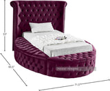 Luxus Round Velvet Bed with Deep Button Tufting, Spacious Storage, and Contemporary Style Design