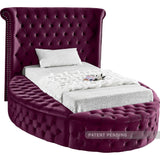 Luxus Round Velvet Bed with Deep Button Tufting, Spacious Storage, and Contemporary Style Design