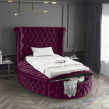 Luxus Round Velvet Bed with Deep Button Tufting, Spacious Storage, and Contemporary Style Design