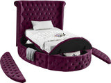 Luxus Round Velvet Bed with Deep Button Tufting, Spacious Storage, and Contemporary Style Design