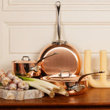 Mauviel M'Heritage M'150 S Copper 10-Piece Copper Cookware Set With Cast Stainless Steel Handles And Curved Lid