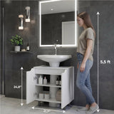 Marlo Under Sink Cabinet with Two Doors and Interior Storage Shelves, Cut-Out Back, 22” Wide Freestanding Modern Bathroom Storage, Compact and Stylish Solution for Small Bathrooms, Powder Rooms, or Guest Spaces