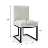 Mason Modern Metal Frame Upholstered Dining Chair (Set of 2)