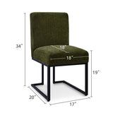 Mason Modern Metal Frame Upholstered Dining Chair (Set of 2)