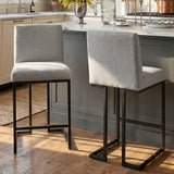 Mason 25" Modern Metal Frame Upholstered Counter Stool (Set of 2)