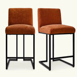 Mason 25" Modern Metal Frame Upholstered Counter Stool (Set of 2)