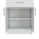 Tuhome Mayorca Multistorage Pantry Cabinet with Spacious Drawer, Double-Door Storage, Internal Tiered Shelves, Modern Home Kitchen Organizer for Small Appliances, Daily Essentials, and Functional Countertop Space