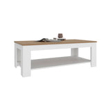 TUHOME Cecil Coffee Table with Spacious Top Surface and Open Storage Shelf, Modern Centerpiece for Living Rooms or Lounge Areas, Functional Display and Organization Solution for Books, Decor, Remote Controls and Everyday Essentials