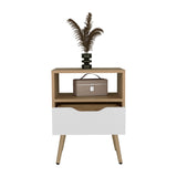 Wenden 21" High Nightstand with One Drawer, One Open Shelf, Compact Side Table for Bedroom, Living Room, Modern Design, Storage for Books and Essentials, Sleek, Functional, and Stylish Nightstand