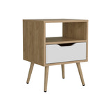 Wenden 21" High Nightstand with One Drawer, One Open Shelf, Compact Side Table for Bedroom, Living Room, Modern Design, Storage for Books and Essentials, Sleek, Functional, and Stylish Nightstand