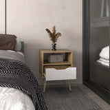 Wenden 21" High Nightstand with One Drawer, One Open Shelf, Compact Side Table for Bedroom, Living Room, Modern Design, Storage for Books and Essentials, Sleek, Functional, and Stylish Nightstand
