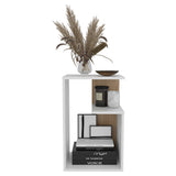 TUHOME Everet 25-Inch High Three-Tier Side Table with Tray-Style Top and Dual Lower Shelves, Compact End Table for Living Room, Sofa Side Storage, Modern Small-Space Organizer for Coffee, Décor and Everyday Essentials