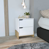 Luss Nightstand with Two Spacious Storage Drawers, Modern Base Design, Versatile Top Surface and Contemporary Bedroom Organization Solution for Keeping Essentials Accessible and Enhancing Daily Comfort and Style
