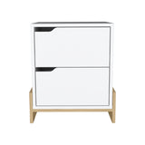Luss Nightstand with Two Spacious Storage Drawers, Modern Base Design, Versatile Top Surface and Contemporary Bedroom Organization Solution for Keeping Essentials Accessible and Enhancing Daily Comfort and Style