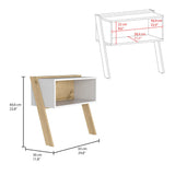 Aira Nightstand, Two Legs, One Shelf