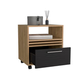 TUHOME Vance 20" High Mobile Nightstand with One Drawer, Open Storage Shelf, Modern Rolling Bedside Table with Casters for Bedroom, Small Spaces, Home Office, Versatile Night Table Organizer